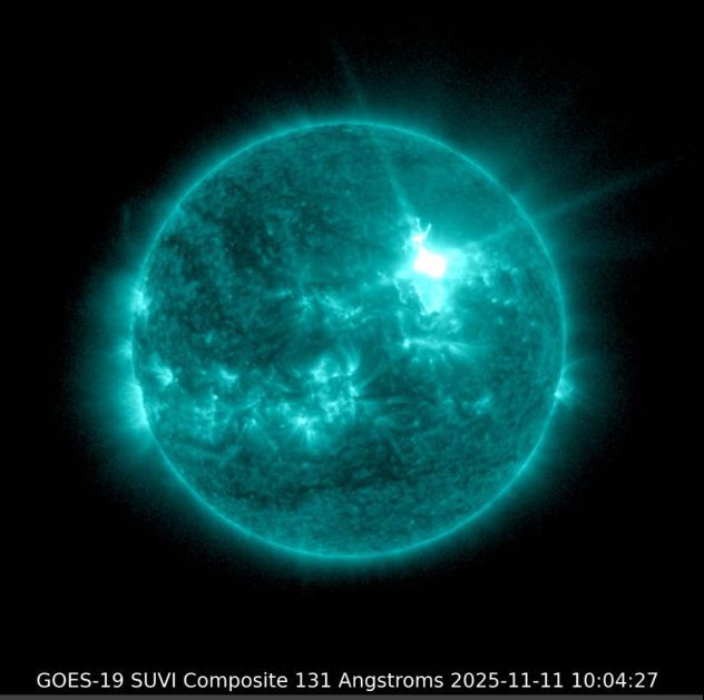 GOES SUVI bilde av X5.1 CME 11-11-2025.